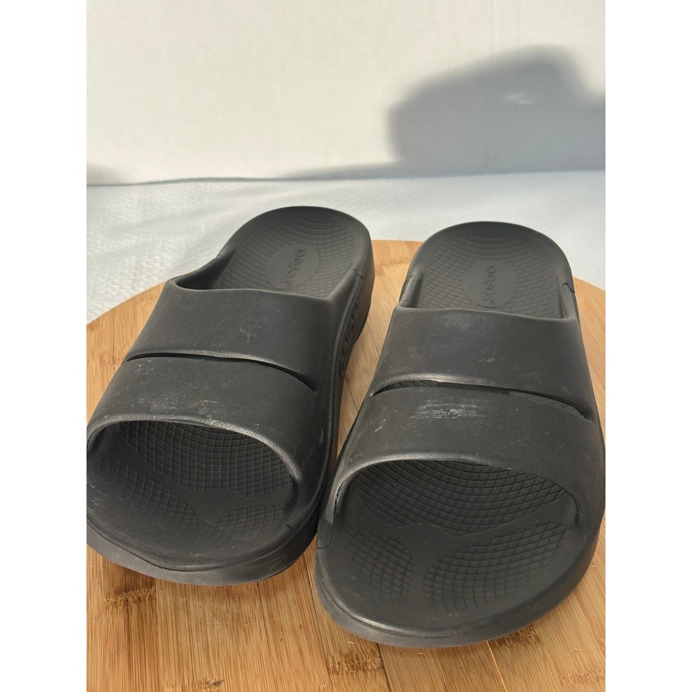 OOFOS OOahh Sport Slide Sandals Mens 11 Black Recovery Shoes M11 W13 EU 44